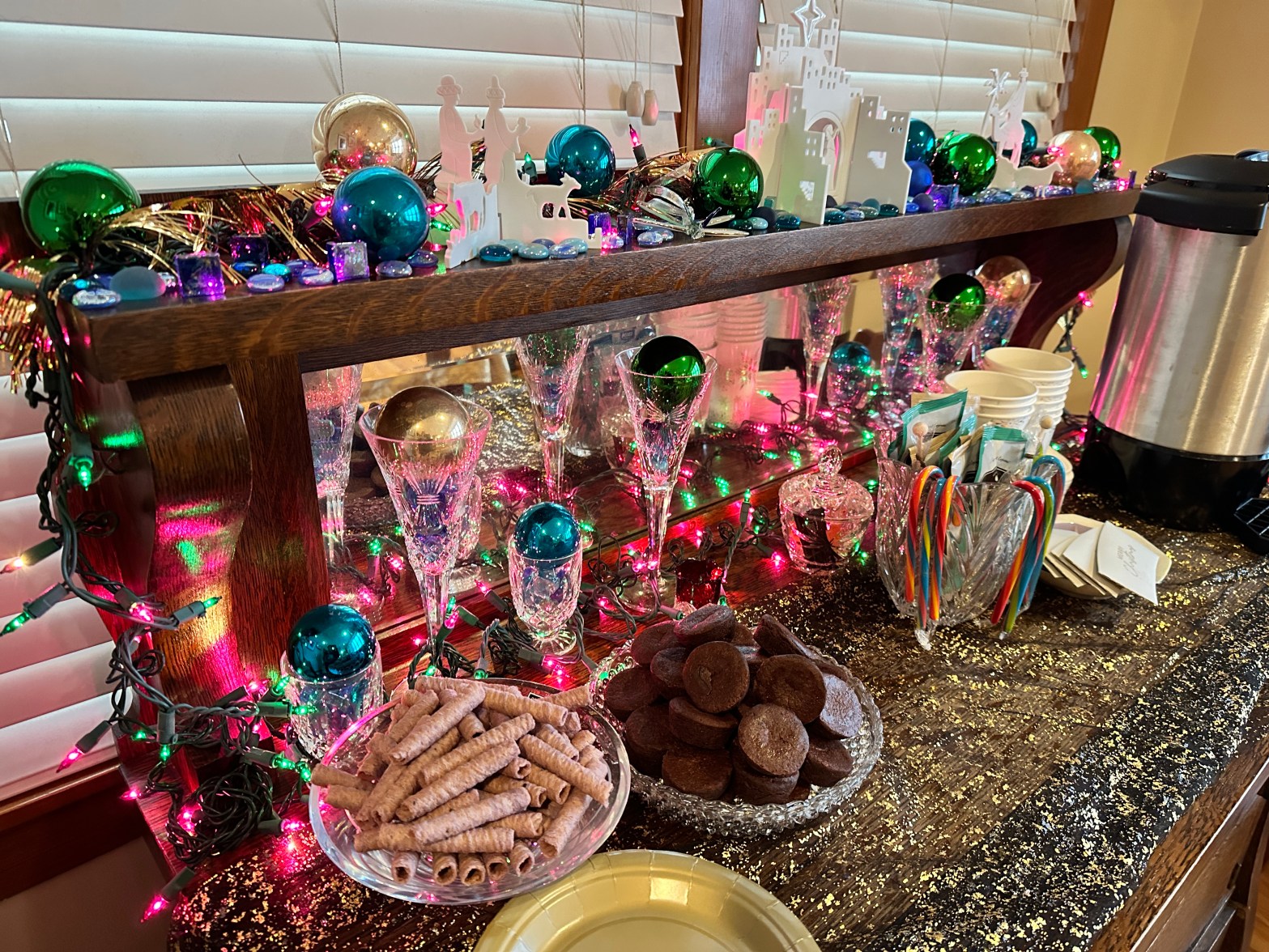 Holiday hot chocolate and treats bar